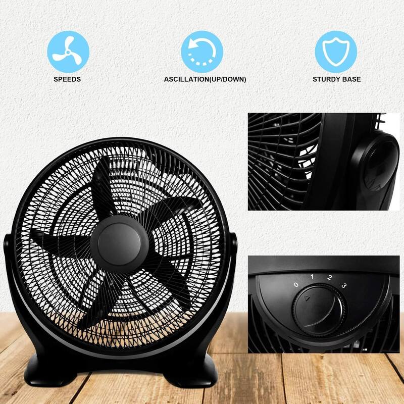 14 Inch 3Speed Plastic Oscillating Quiet Floor Fans Bed Bath