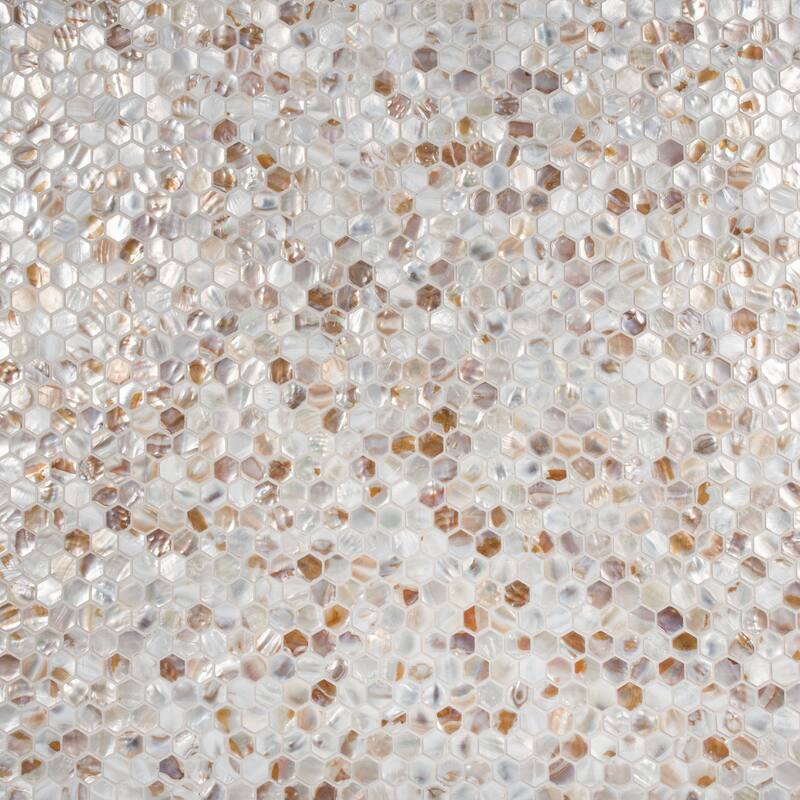 Merola Tile Conchella Hex Natural 11-1/2" x 11-5/8" Natural Shell Wall Tile