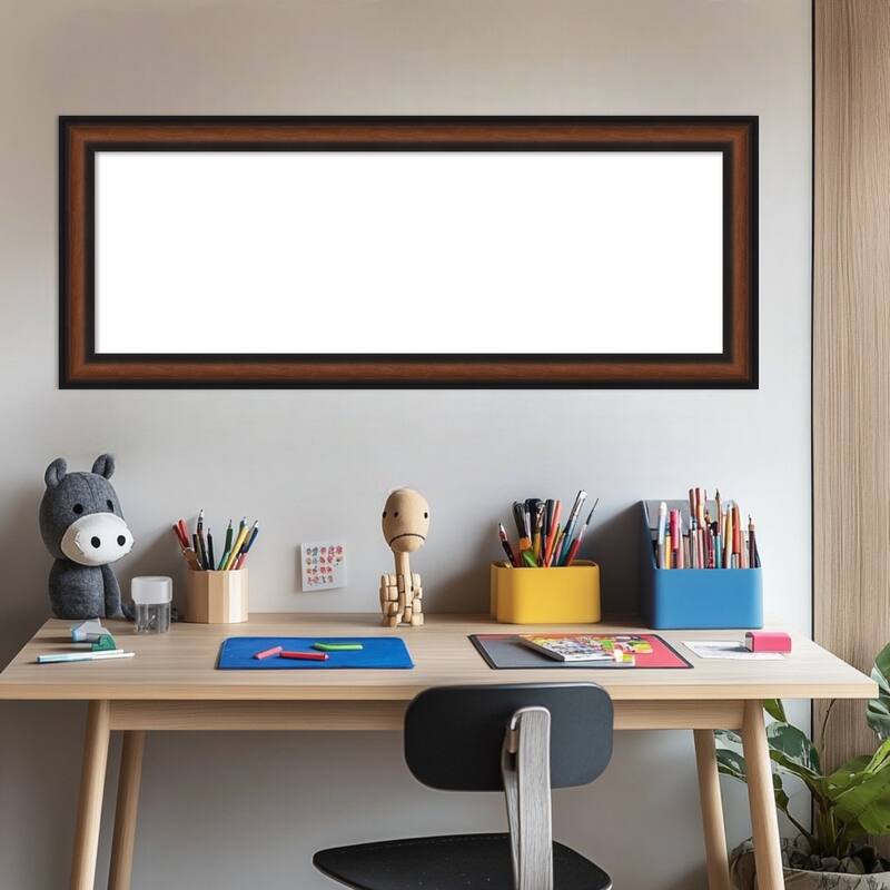 Amanti Art Yale Walnut Framed Dry Erase Magnetic Board