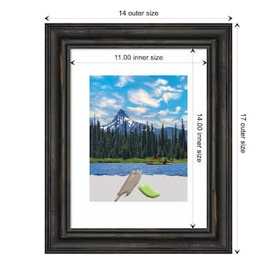 Rustic Pine Black Narrow Wood Picture Frame, Photo Frame, Art Frame