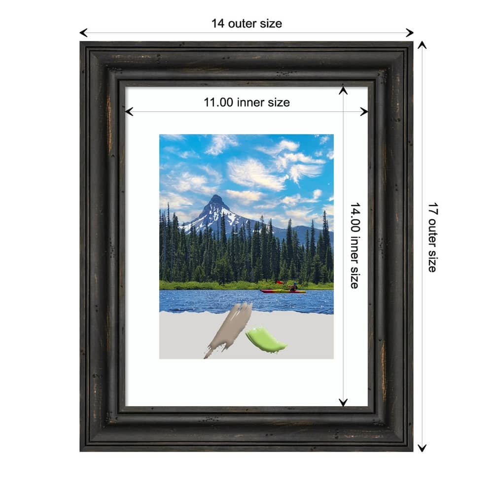 Rustic Pine Black Narrow Wood Picture Frame, Photo Frame, Art Frame