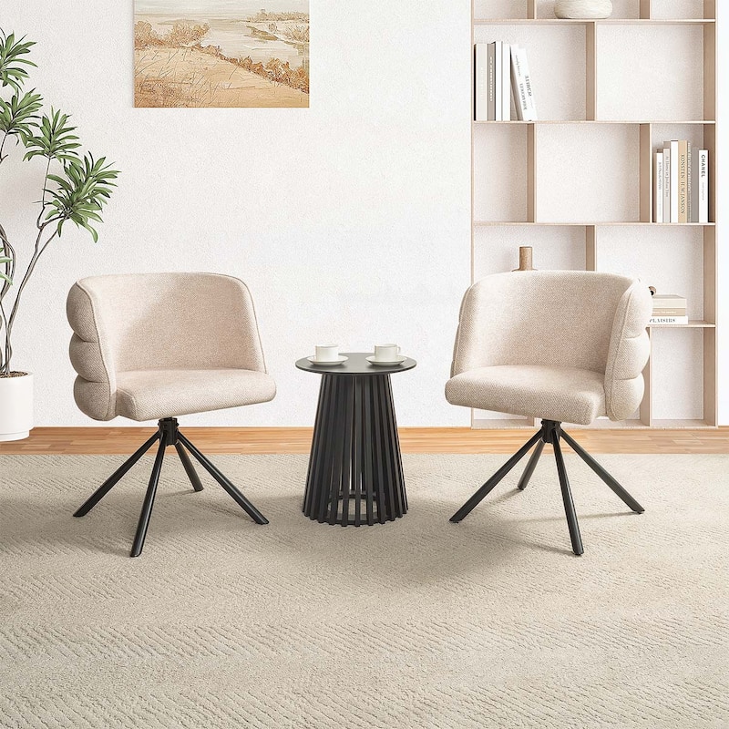 270° Swivel Home Chairs Set of 2,with Metal Base,Comfortable and Stylish for Various Rooms