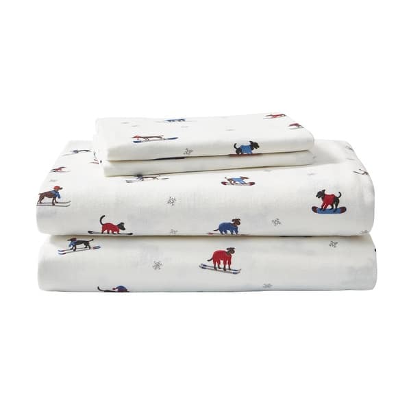 slide 2 of 8, Eddie Bauer Printed Cotton Flannel Sheet Set Full - Ski Patrol