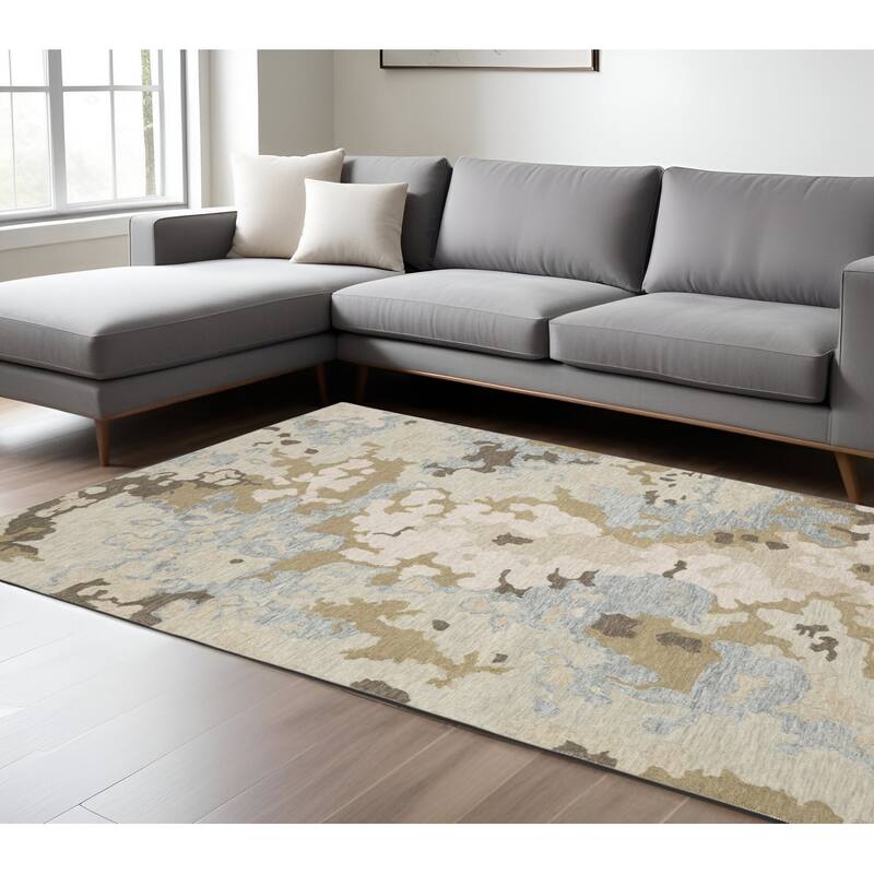 HomeRootsAbstract Modern Rectangle Area Rug - 155.91' X '119.69' X '0.39