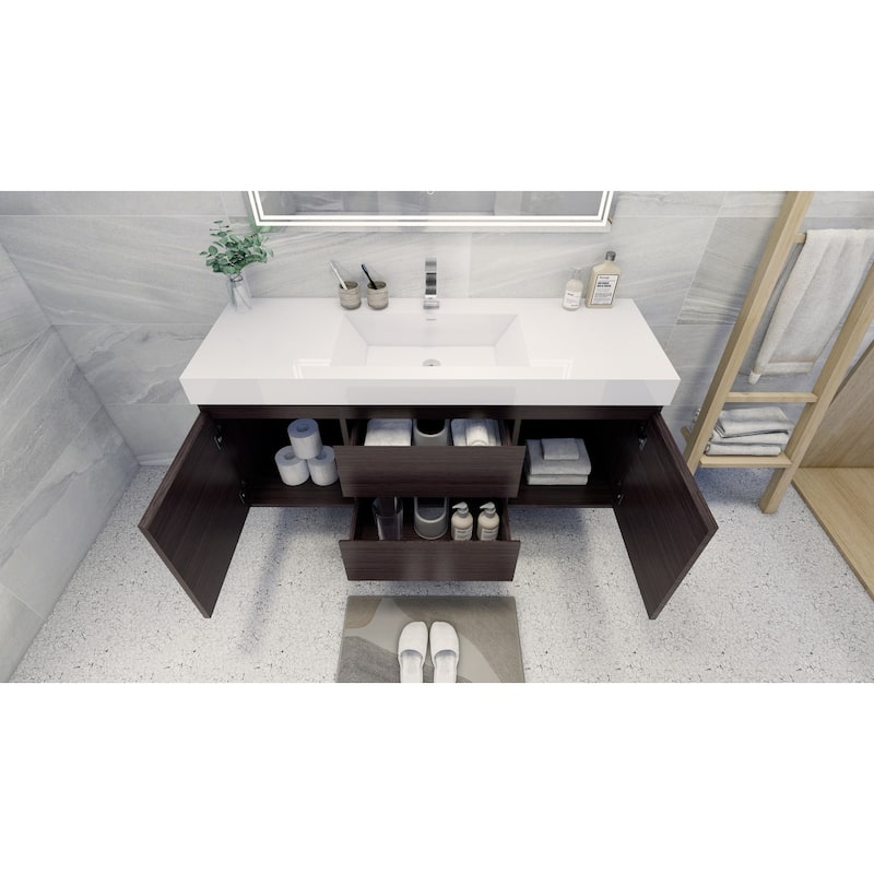 Baillie 60'' Wall-Mounted Vanity with Single Reinforced Acrylic Sink
