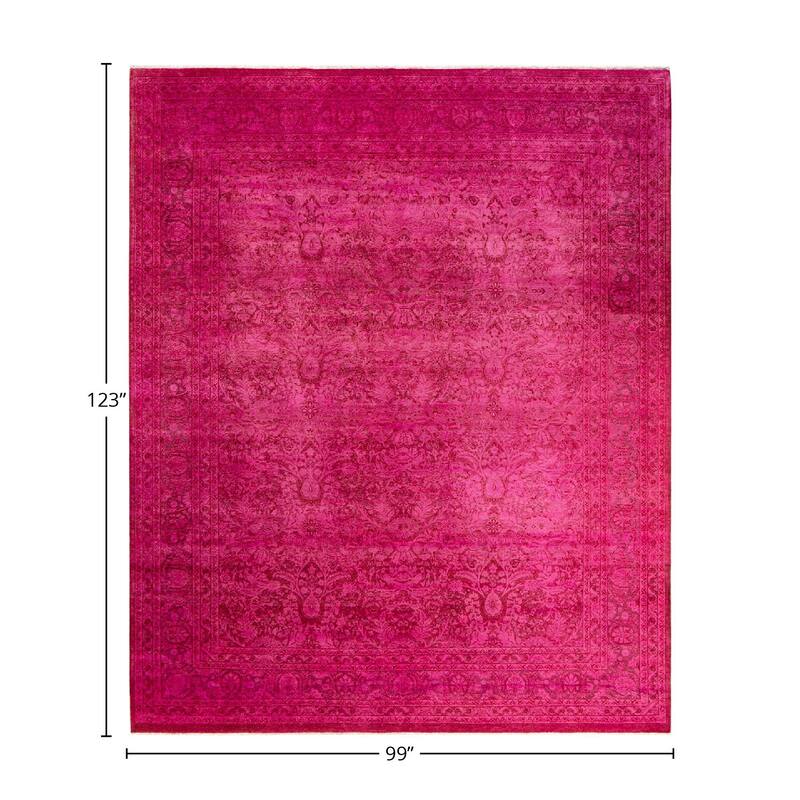 Fine Vibrance, One-of-a-Kind Hand-Knotted Area Rug - Pink, 8' 3" x 10' 3" - 8' 3" x 10' 3"
