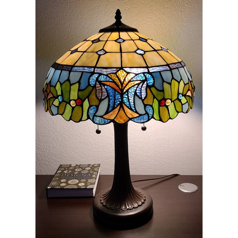 Amora Lighting Tiffany Style Multi-Color Table Lamp 23 Inches Tall
