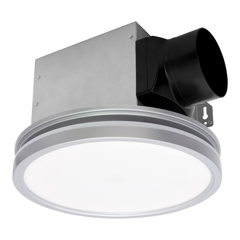 Akicon Bathroom Exhaust Fan with Light, 18W Dimmable 3CCT LED Light with 3.5W Night Light - Silver