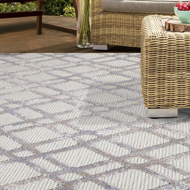 Superior Modern Geometric Abstract Indoor Outdoor Area Rug