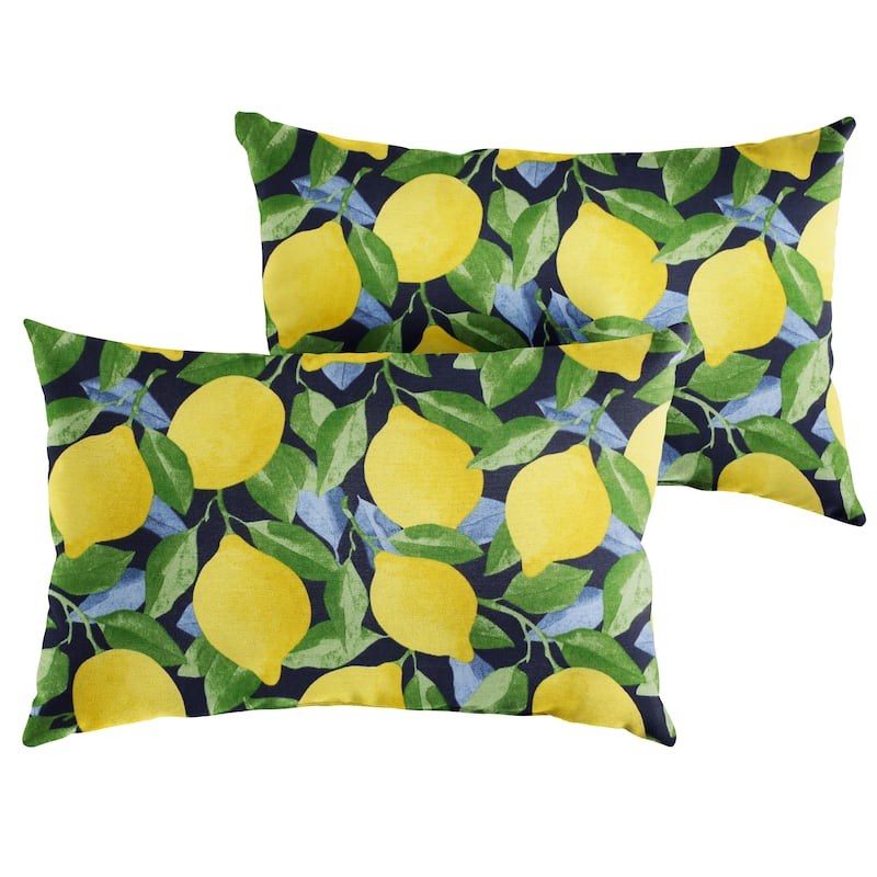Yellow Lemons Indoor/ Outdoor Pillows (Set of 2)
