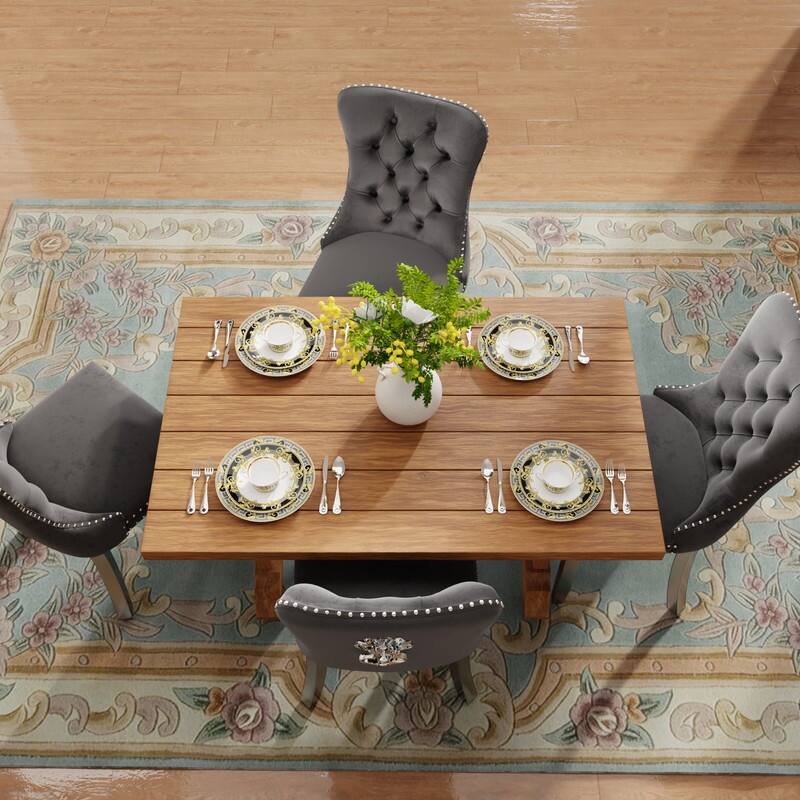 Contemporary Velvet Upholstered Dining Chair Set of 4