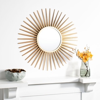 SAFAVIEH Zyla 36-inch Gold Sunburst Round Mirror - 36" W x 1" L x 36" H