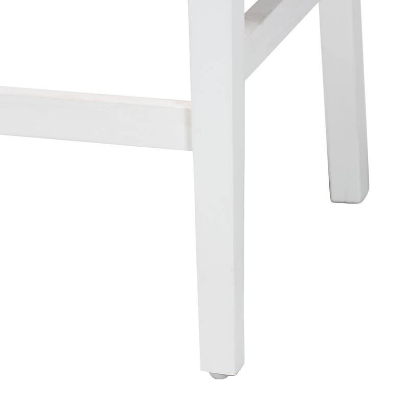 Talli Bohemian Paper Loom and White Mahogany Wood 2-Piece Counter Stool Set