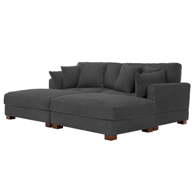 Sectional Sofa Set Modular Couch with Ottomans