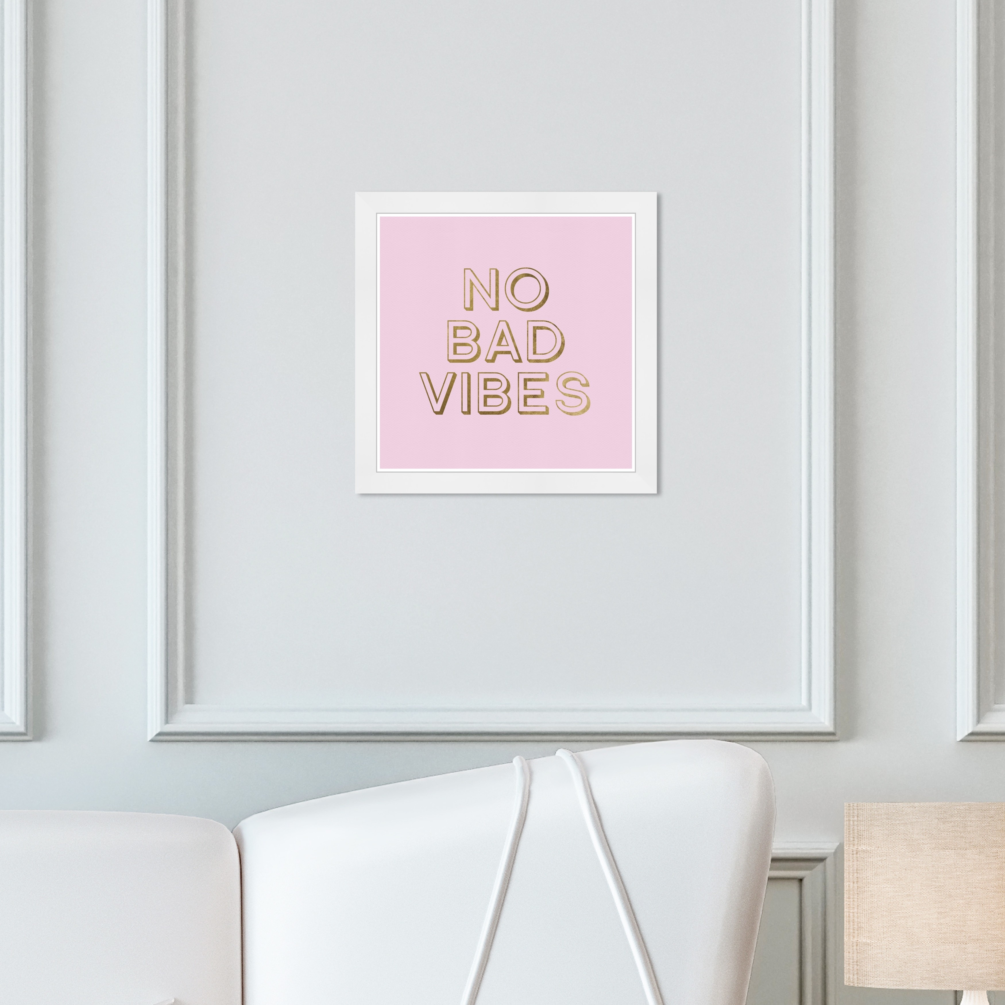 Shop Wynwood Studio No Bad Vibes Typography And Quotes Wall Art Framed Print Inspirational Quotes And Sayings Pink Gold Overstock 31292818