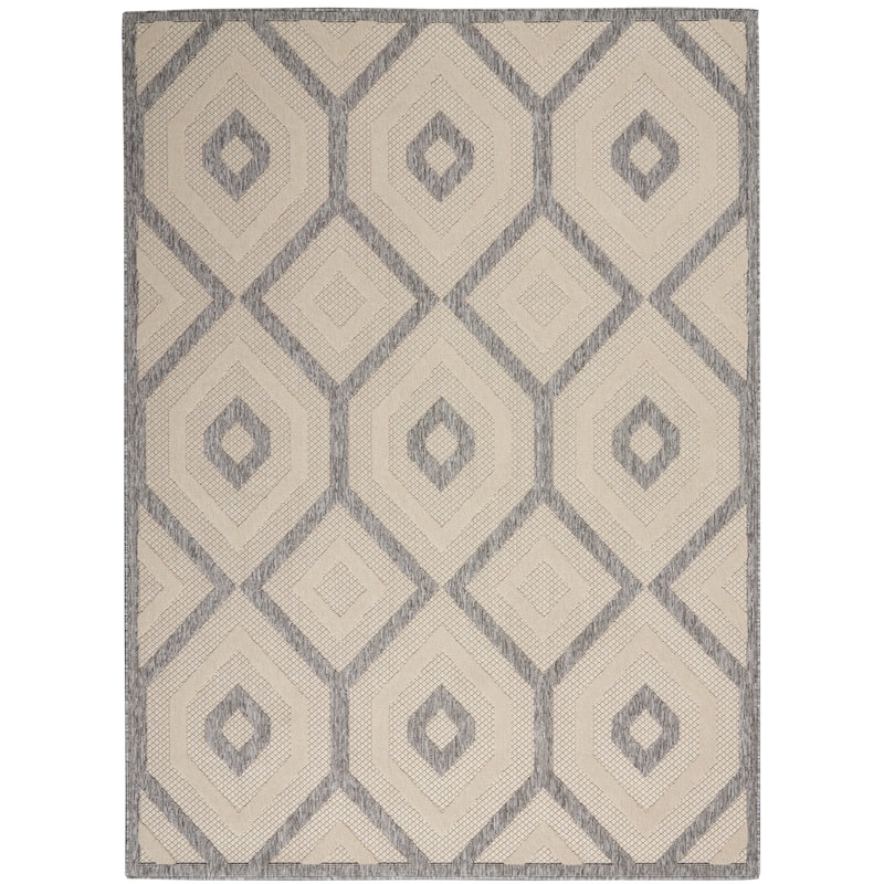 Nourison Palamos Modern Textured Geometric Indoor Outdoor Area Rug