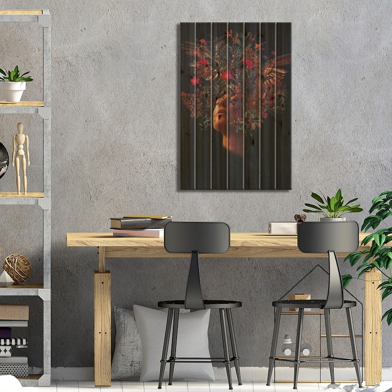 Kissing Rosa Print On Wood by Frank Moth - Multi-Color