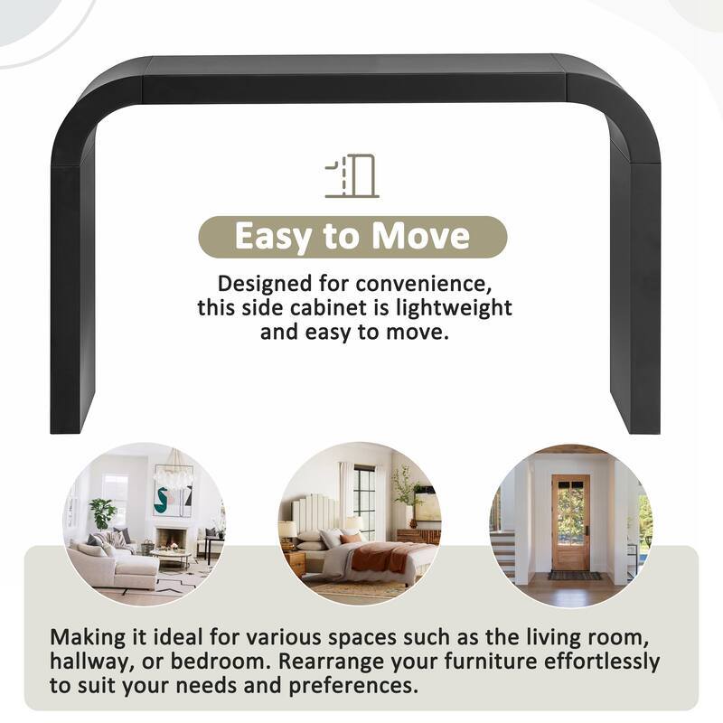 Modern Minimalist Console Table, Rectangular Slim Entryway Table with Sled Base, Lightweight & Stable for Living Room Hallway