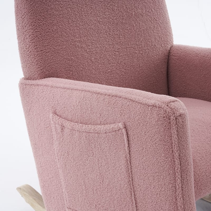 Fabric Nursery Rocking Chair With Adjustable Footrest