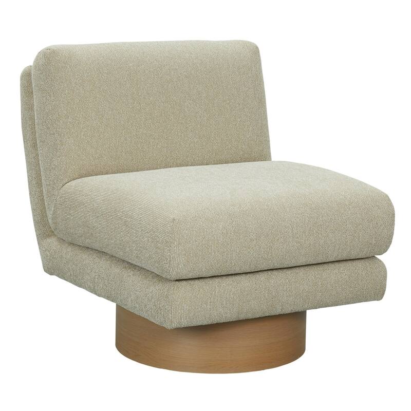 Petito Modern Beige Fabric & Chestnut Accent Chair