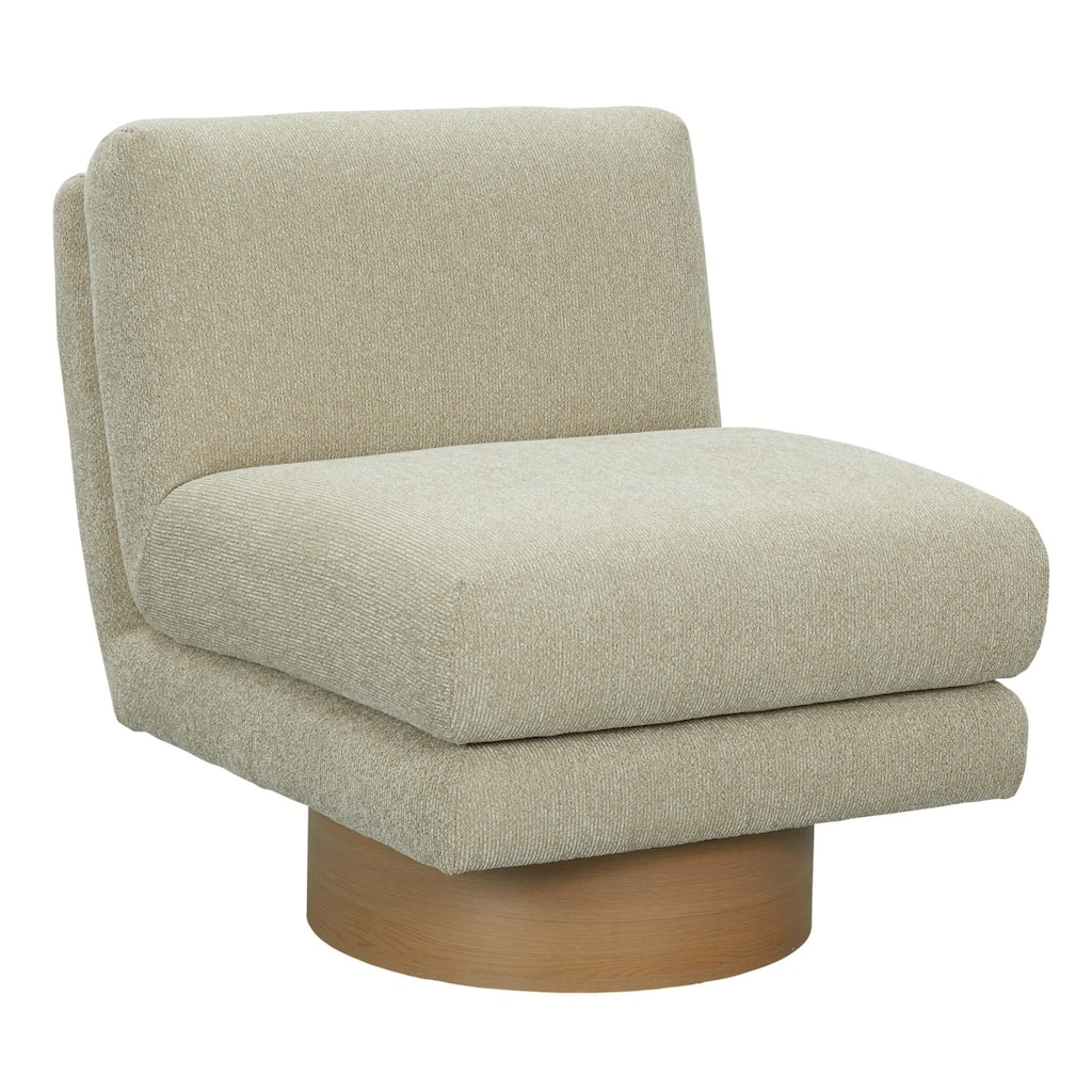 Petito Modern Beige Fabric & Chestnut Accent Chair