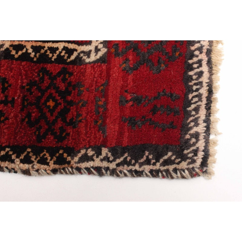 ECARPETGALLERY Hand-knotted Baluch Red Wool Rug - 3'5 x 4'11