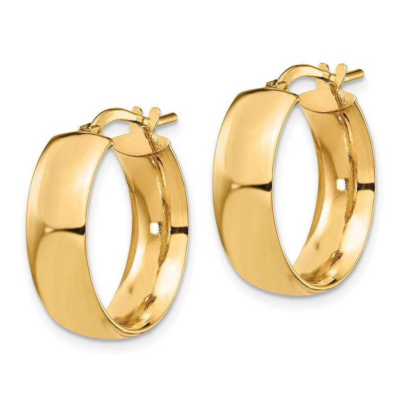 Curata 14k Yellow Gold High Polished Hoop Earrings - 20x18mm