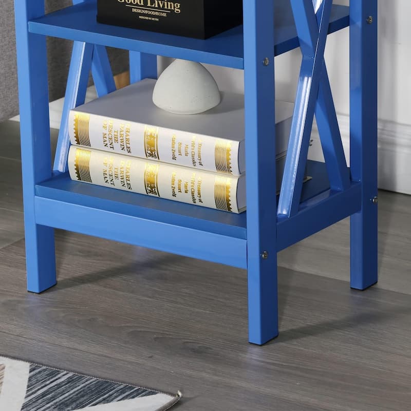 Modern Nightstand with 3-Tier Storage Shelves, Nightstands Set of 2