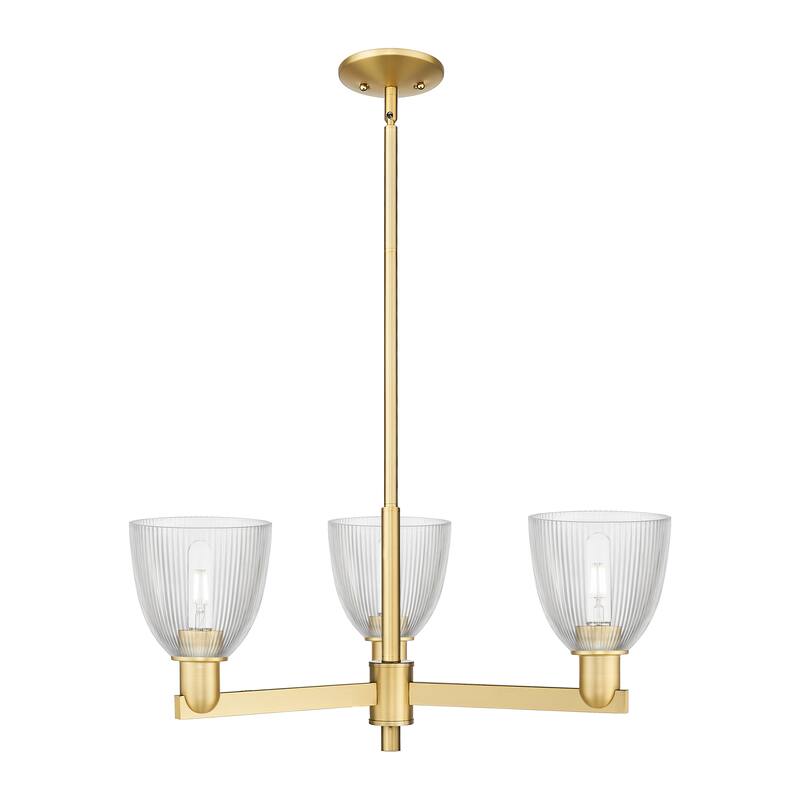 Innovations Lighting Endless Possibilities Arcadia - Castile - 3 Light 28" Stem Hung Chandelier - Clear/Satin Gold