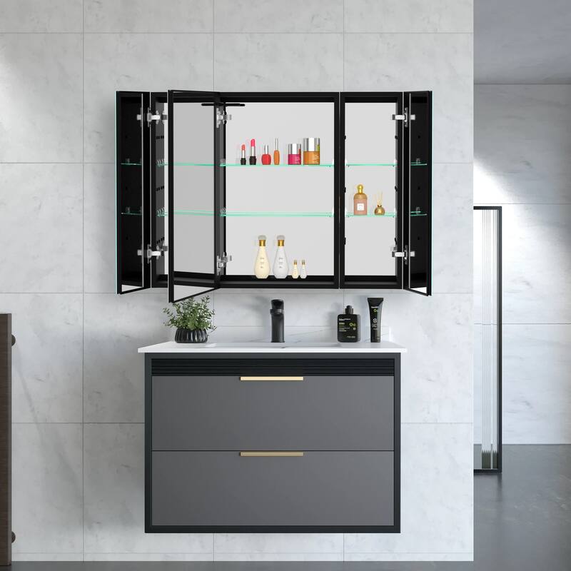 40" x 30" LED Modern Medicine Cabinet with Mirror and Defogger