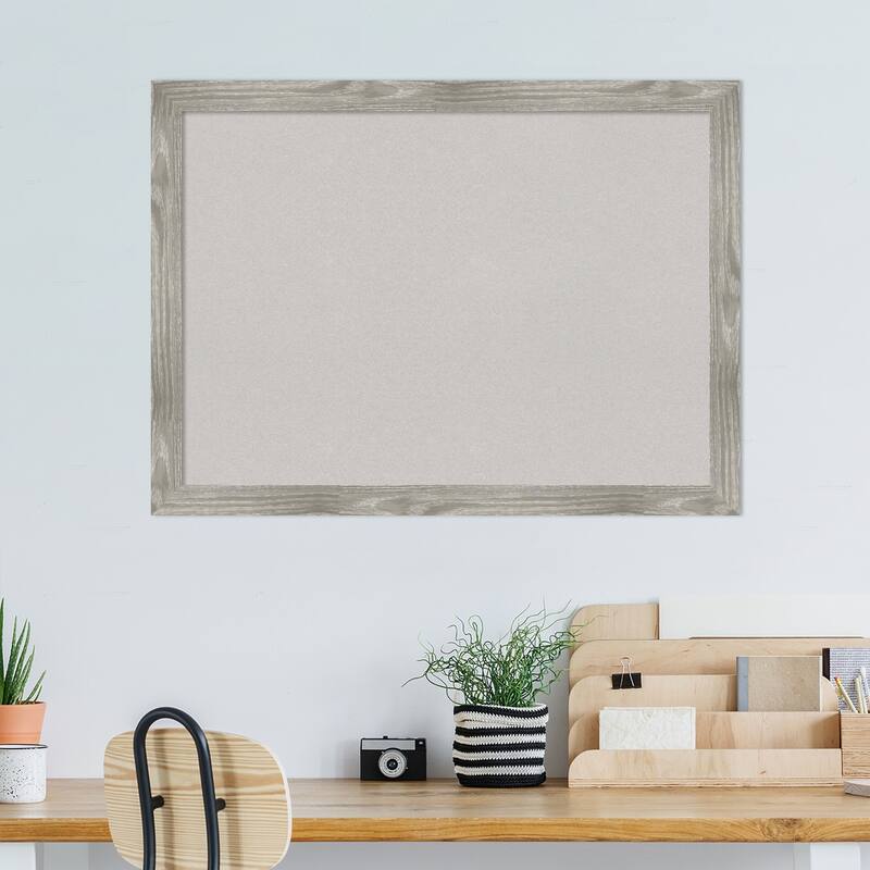 Dove Greywash Square Framed Grey Corkboard Bulletin Board