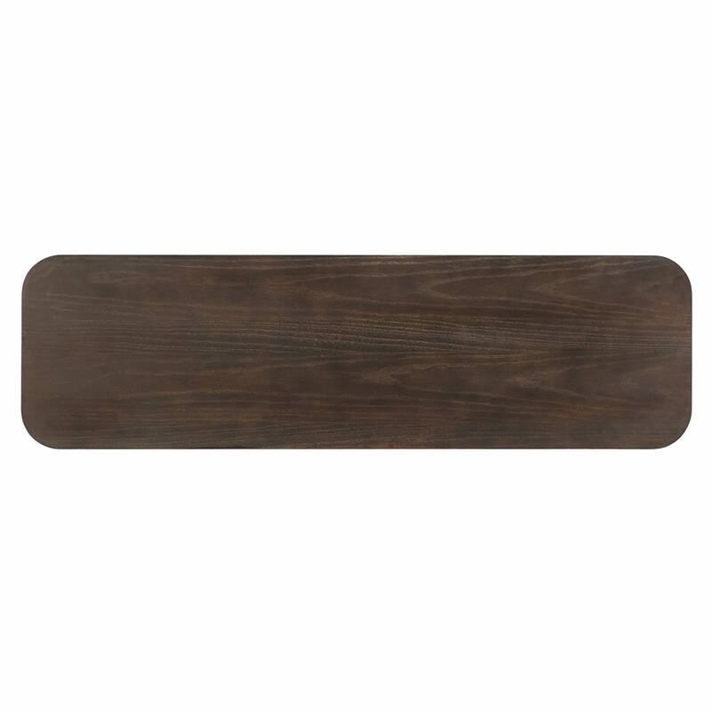 Rustic Console Table with Curved Corners for Safety - Entryway Table with 3 Concealed Drawers