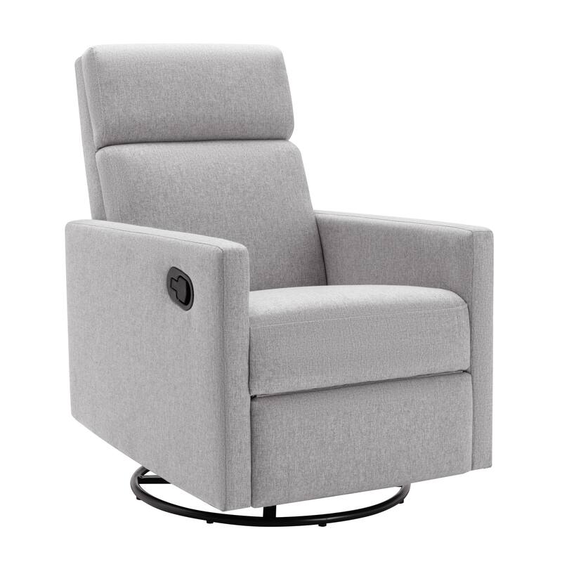 Modern Upholstered Rocker Nursery Chair Plush Seating Glider Swivel Recliner Chair