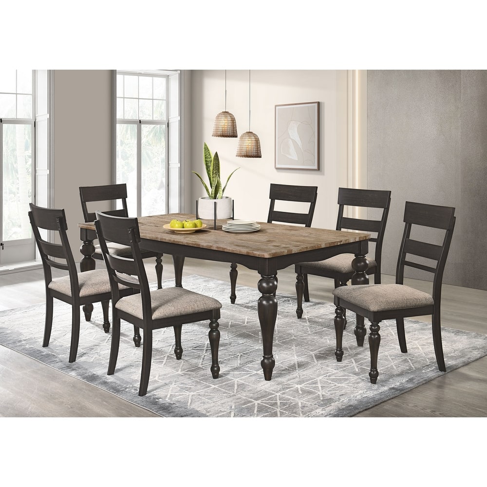 Bridget Charcoal Sandthrough Rectangular Dining Set