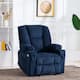 Mcombo Electric Power Recliner with Massage & Heat, Extended Footrest, 2 USB Ports, Side Pockets, Cup Holders, Plush Fabric 8015