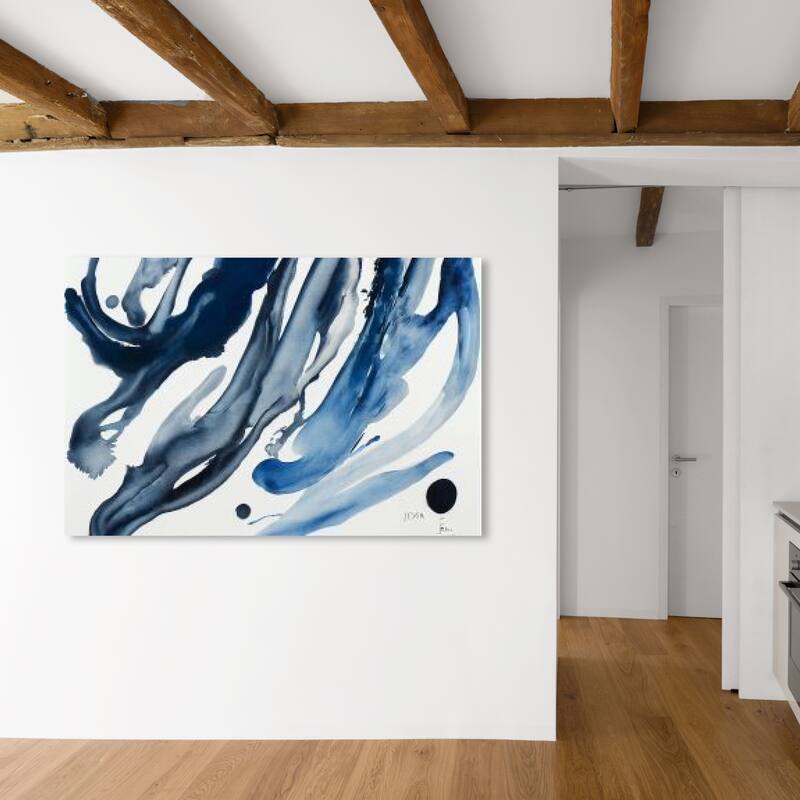 Wynwood Studio Abstract Flowing Nebula Blue and Modern & Contemporary Wall Art Canvas Print - 30 x 45