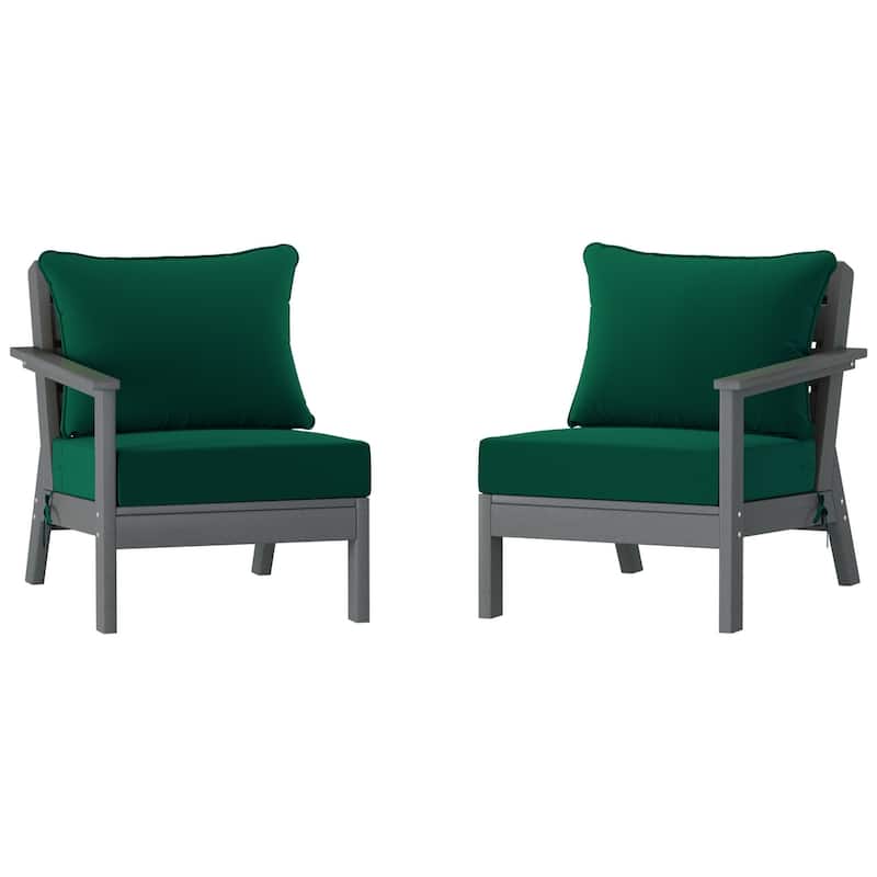 Polytrends Birchwood All Weather HDPE Outdoor Patio Deep Seating Gray Loveseat (2-Piece)