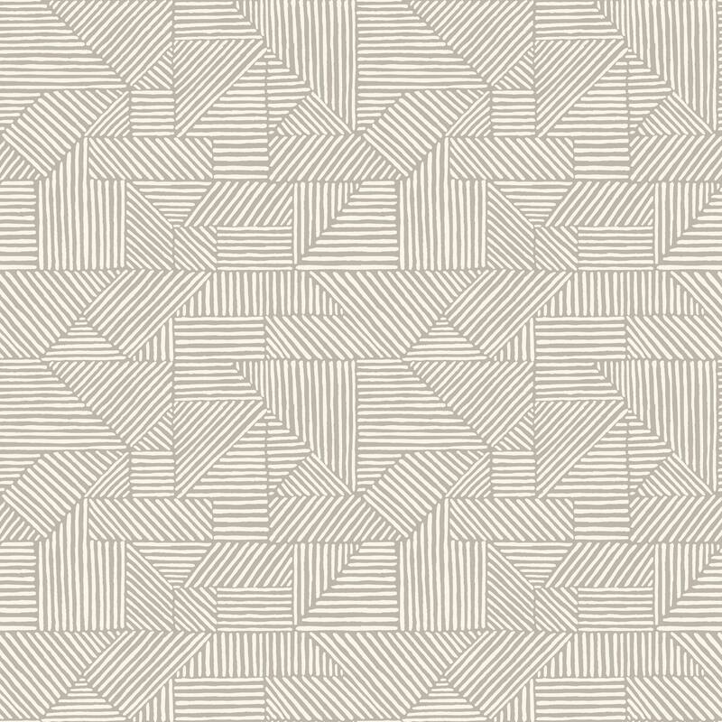 A-Street Prints Crescendo Light Grey Block Geometric Wallpaper