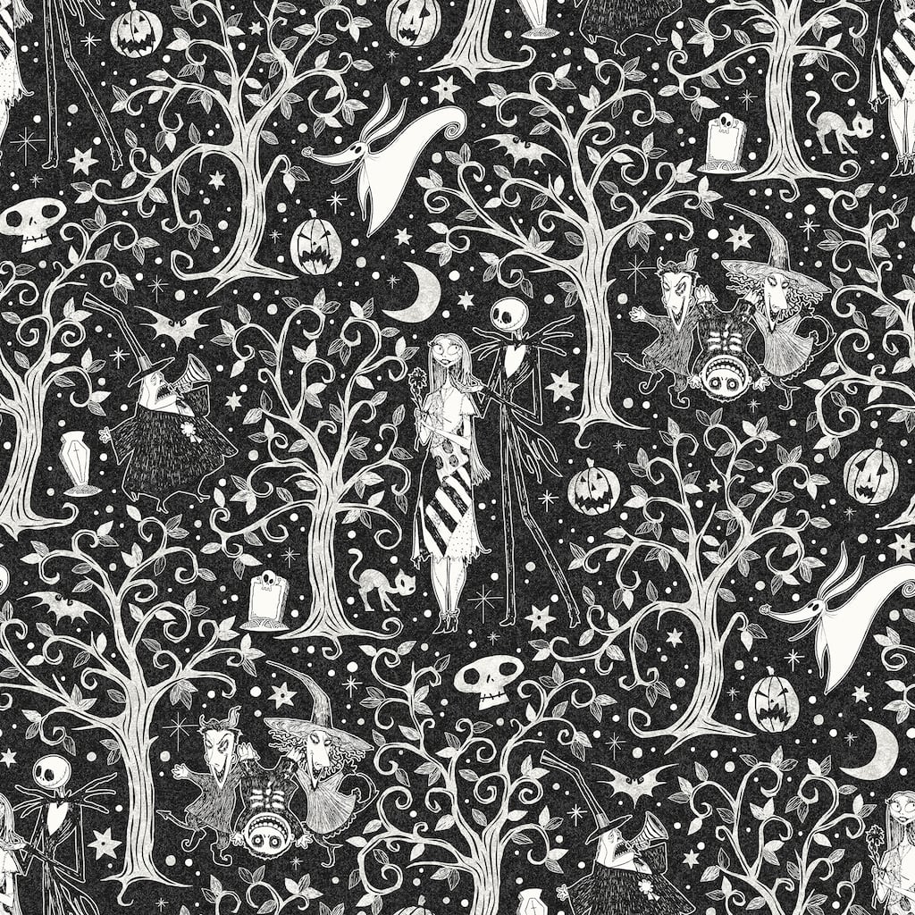 Disney Tim Burton's The Nightmare Before Christmas Black Forest Peel and Stick Wallpaper by RoomMates