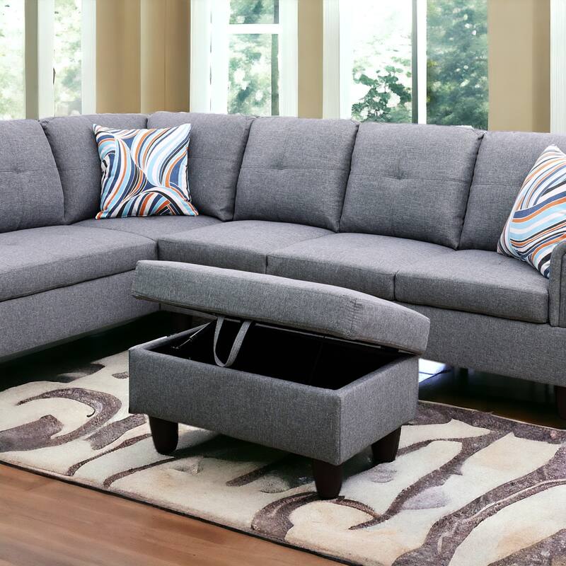 KISRAIS 28.5" Wide Upholstered Storage Ottoman