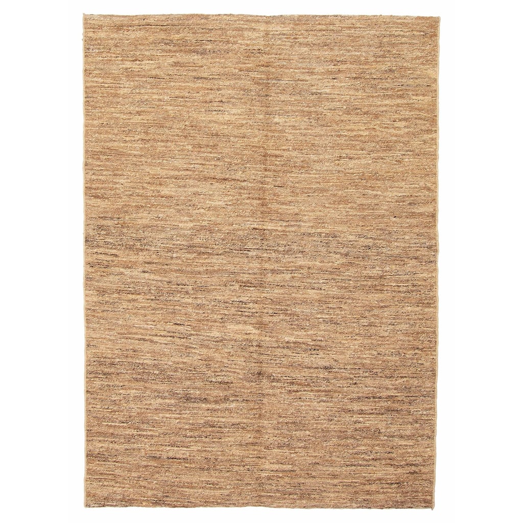 ECARPETGALLERY Flat-Weave Natural Brown Wool Tapestry Kilim - 4'9 x 6'7