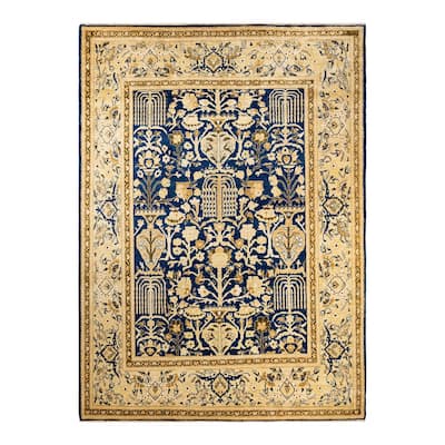 Overton Eclectic, One-of-a-Kind Hand-Knotted Area Rug - Blue, 8' 8" x 11' 10" - 8' 8" x 11' 10"