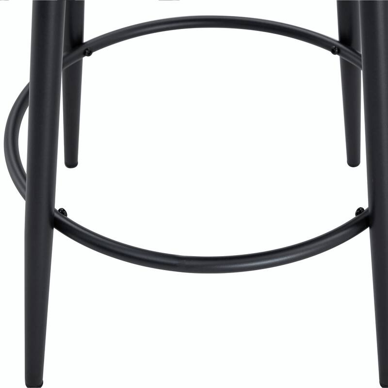 Modern High Stool with Gold-Plated Legs & Linen Seat