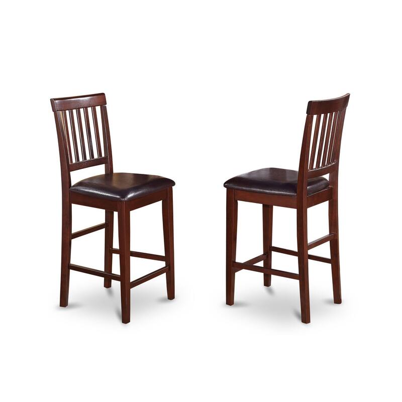 Counter Height Table Set - Rustic Dining Table & Stools - Mahogany Finish - Modern Kitchen Furniture