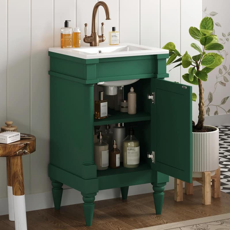 18-Inch Modern Bathroom Vanity with Sink