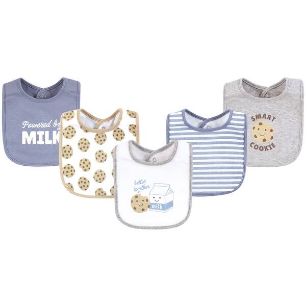 slide 1 of 1, Hudson Baby Cotton Bibs, Milk And Cookies Better Together, One Size - Milk And Cookies Better Together - One Size One Size - Milk And Cookies Better Together