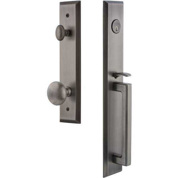 Grandeur FAVDGRFAV_ESETD_NA Fifth Avenue Solid Brass Rose Dummy "D" Grip Handleset with Fifth Avenue Knob