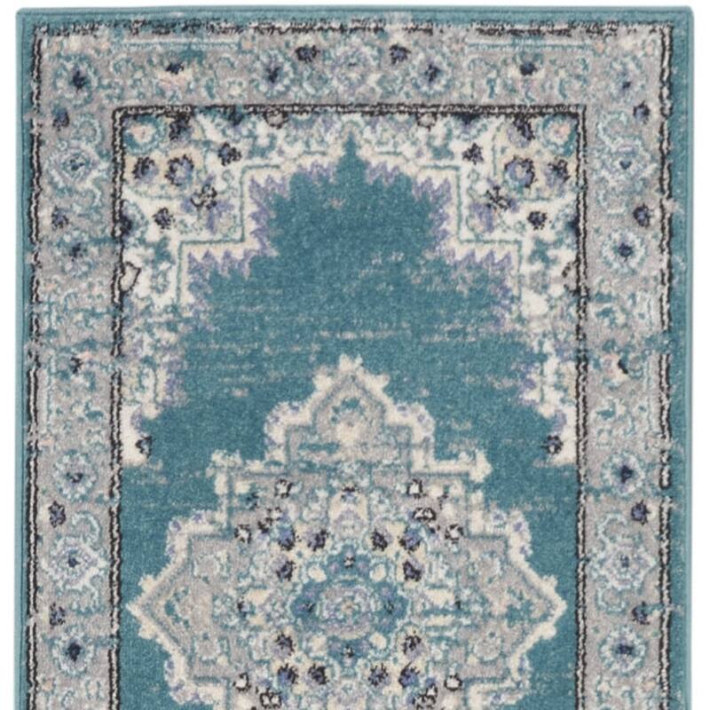 HomeRoots Oriental Bohemian Runner Area Rug - 120.00 in. x 26.00 in. x 0.50 in.