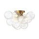 preview thumbnail 3 of 12, 3-Light Swirled Glass Globe Bubble Semi Flush Mount