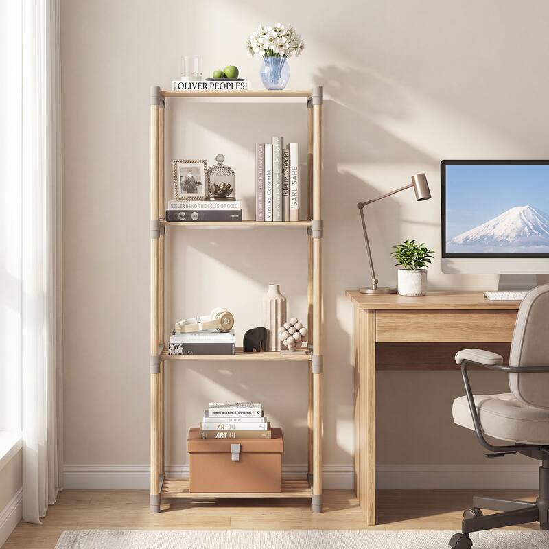 Gymax 4-Tier Bookshelf w/Open Shelves Freestanding Storage Organizer